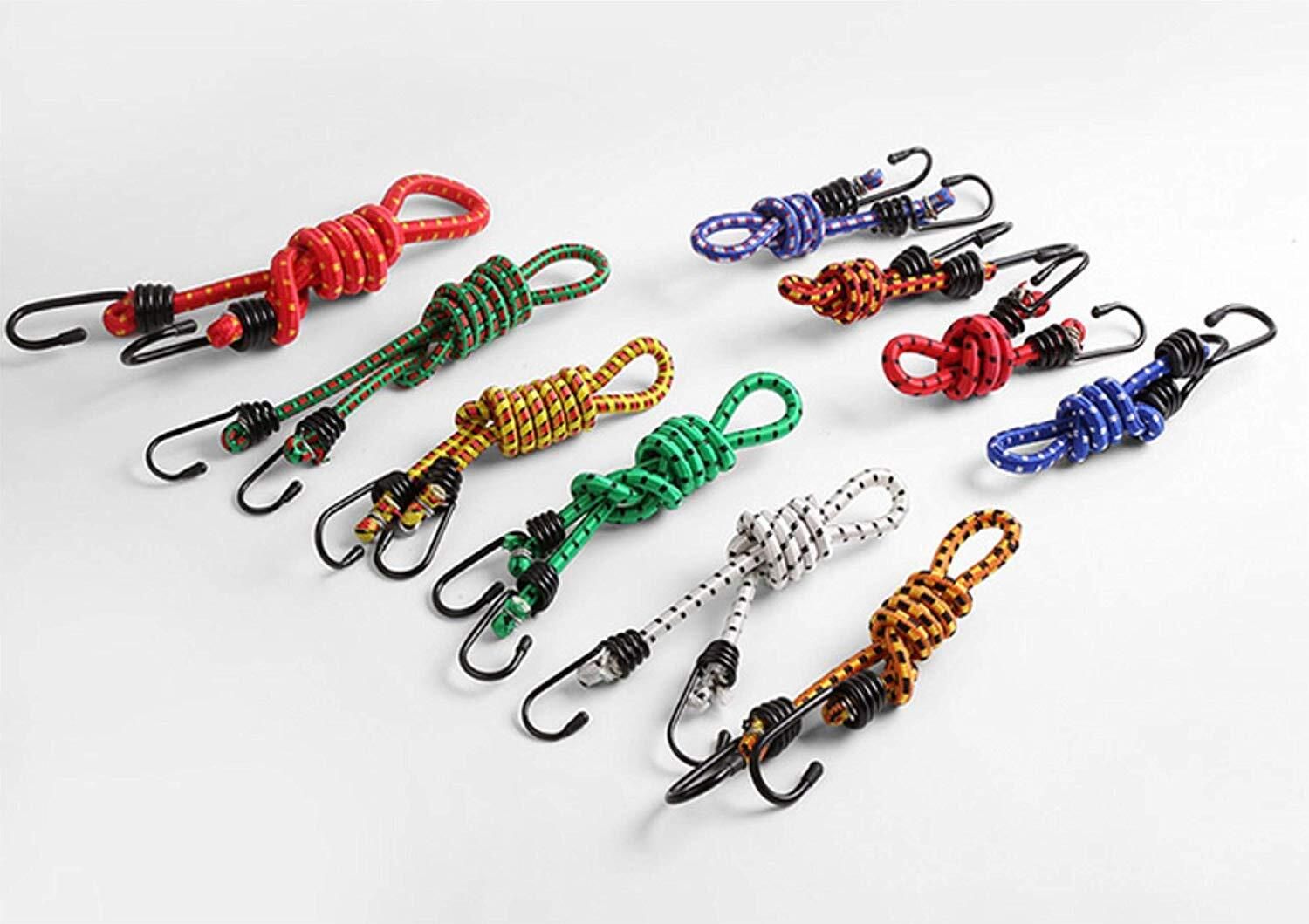 feelblue Elastic Rope For Hanging Clothes, Carrying Luggage etc Pack of 10pc Multicolor-picture-14