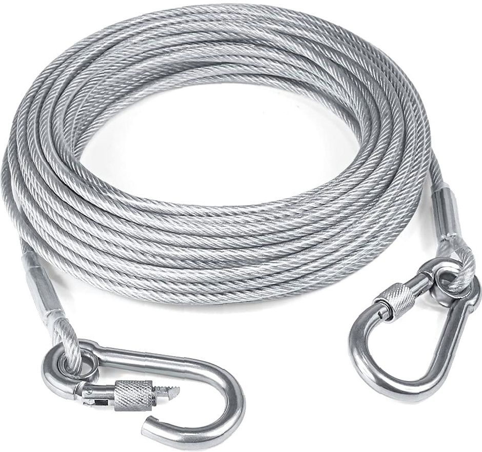 vrtrend Stainless Steel Clothes Drying Rope with Locking Hooks Drying Equipment Silver-picture-7