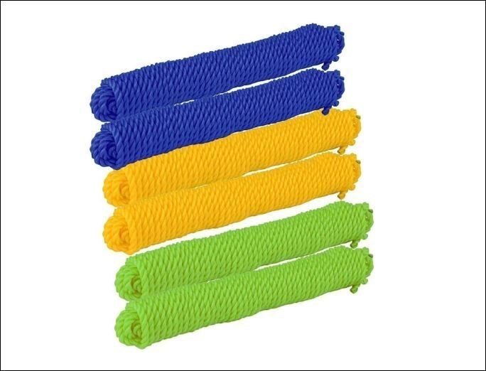 Nylon Rope or Multicolor Cloth Hanging Rope - 10 Meter Length Pack of 2 blue yellow, Green-image-40
