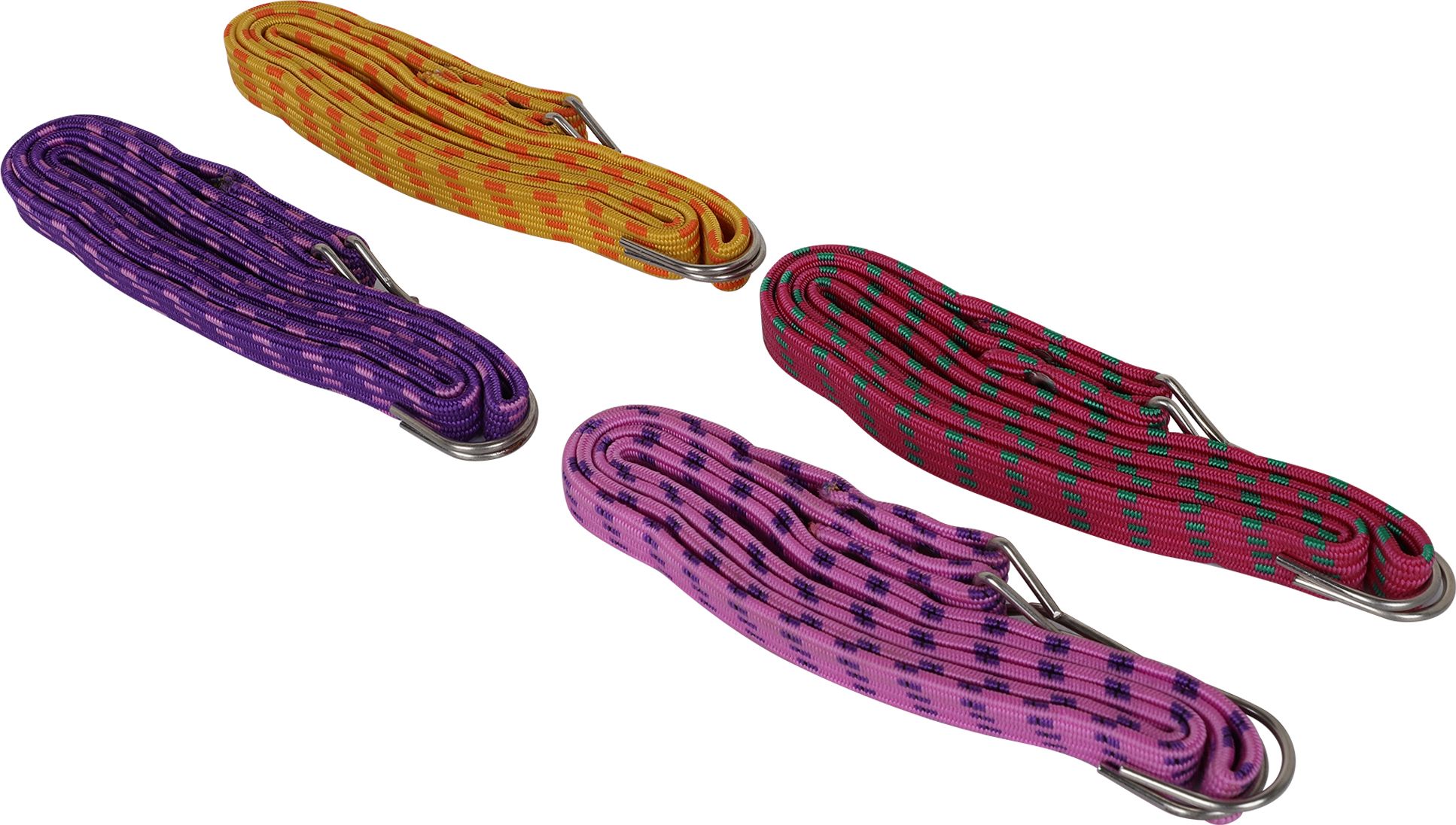 grandbiker Flat Bungee Cord with Heavy-Duty Iron Hooks Super Elastic Rubber Strap pack of 4 Multicolor-picture-15