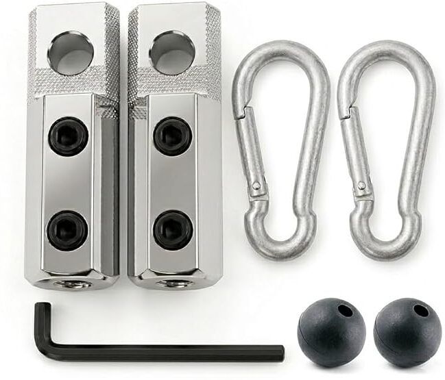lauris Gym Wire Rope Cable Lock Clamps Set (2 Pack) with 3 Screw Safety Connector Silver-picture-31