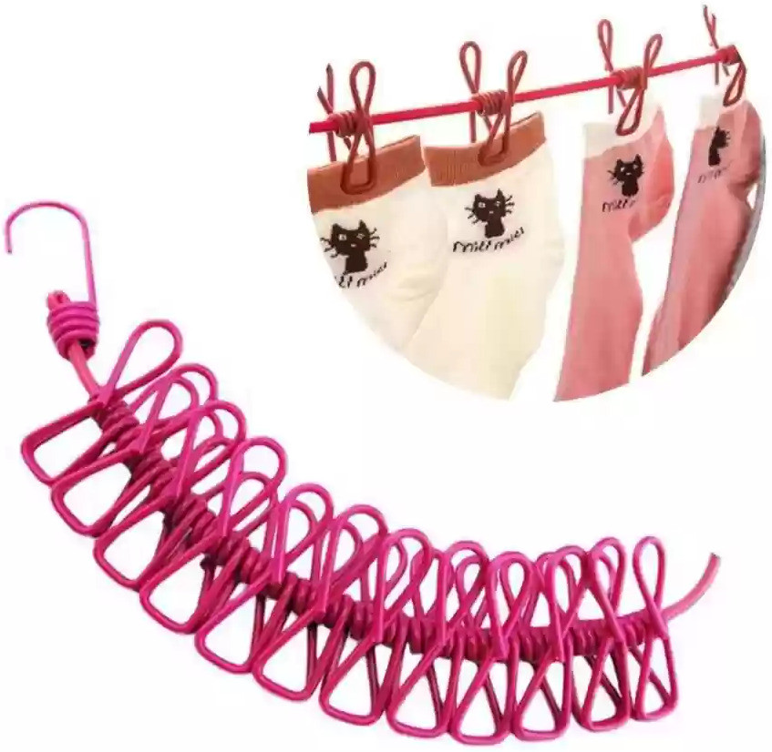 neesh trader Cloth Drying Rope Multicolor image 1