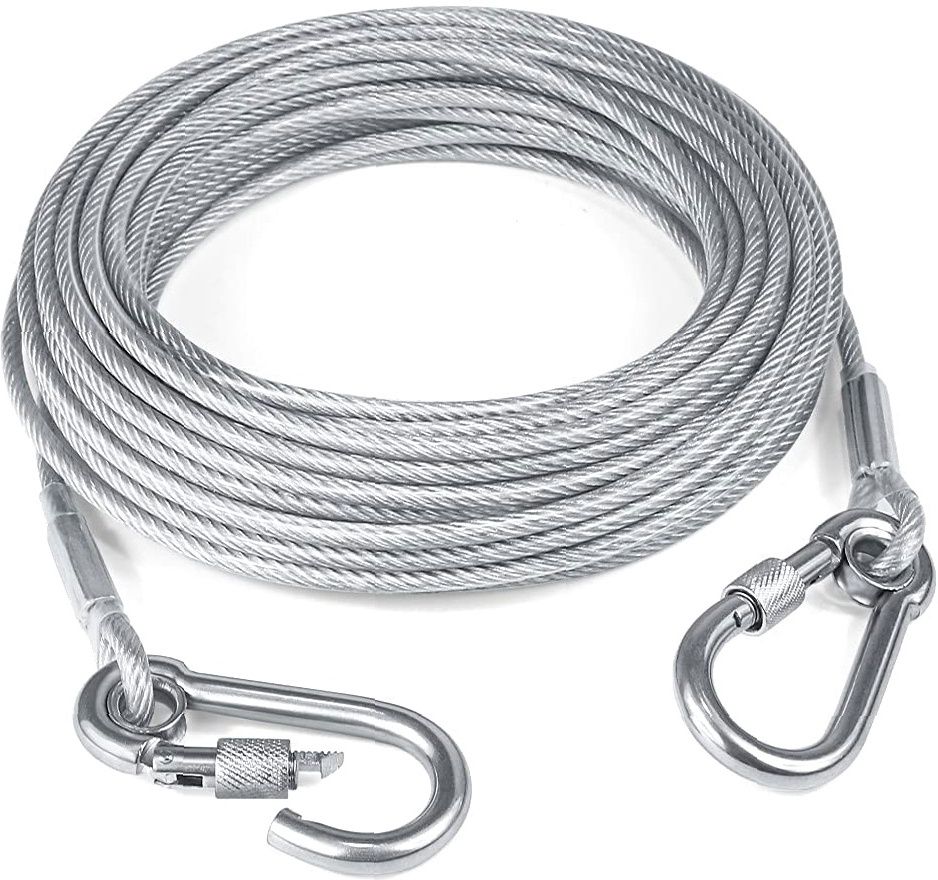 vrtrend Stainless Steel Clothes Drying Rope with Locking Hooks Locking System Silver-picture-0