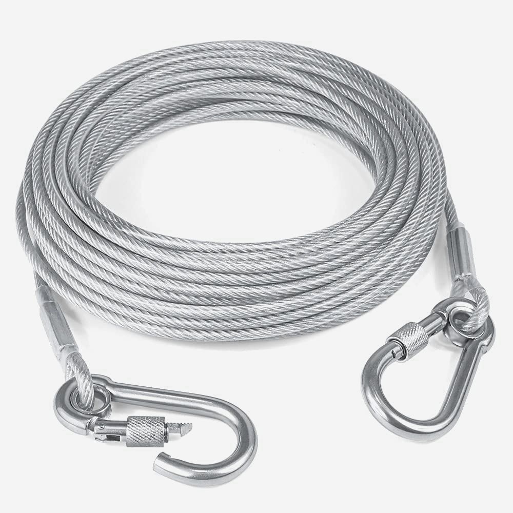 vrtrend Stainless Steel Clothes Drying Rope with Locking Hooks Outdoor Silver-picture-27