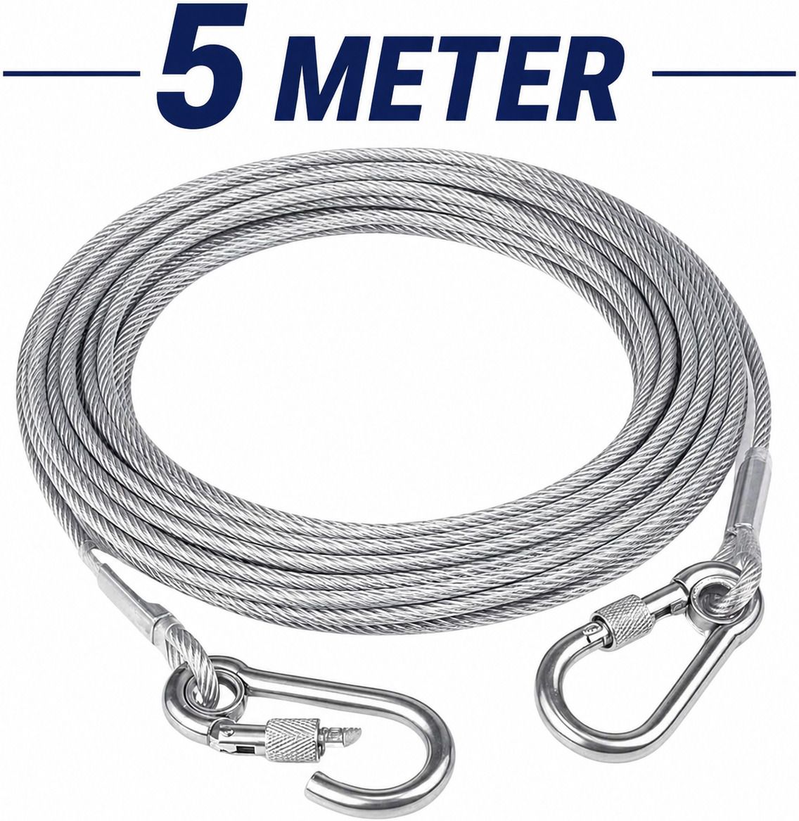 shoppofobix Heavy Duty Stainless Steel Clothesline Silver-picture-0