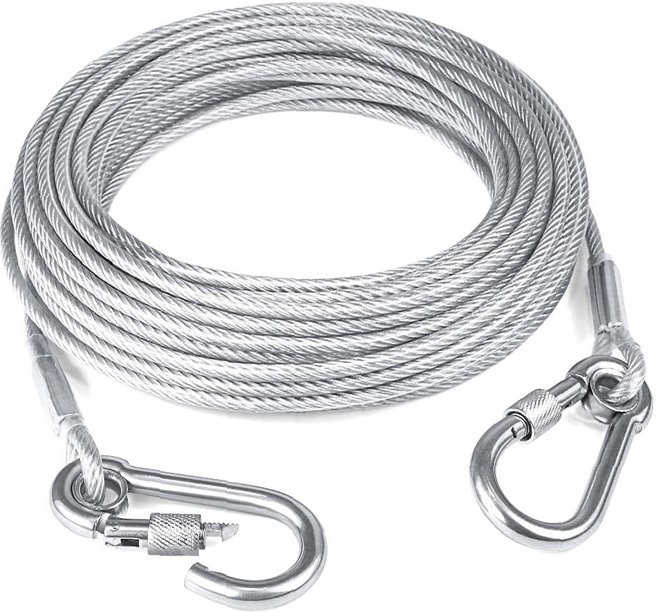 vrtrend Stainless Steel Clothes Drying Rope with Locking Hooks Utility Rope Silver-picture-16
