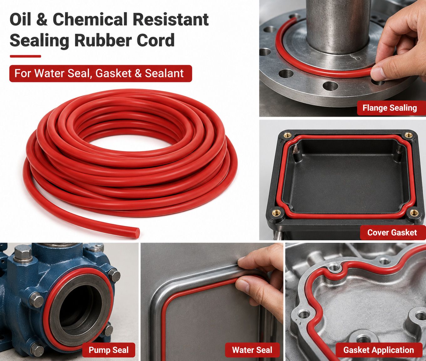 aicon Flexible Rubber Round Cord for Industrial & General Use Red-picture-6