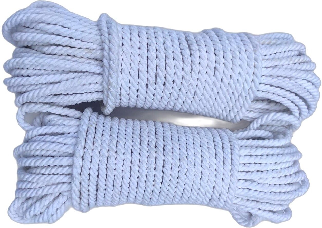 raindrops Twisted Cotton ropes for Drying Clothes,Crafting,Wall Hanging,Swing,Macrame 2Pcs White-picture-21