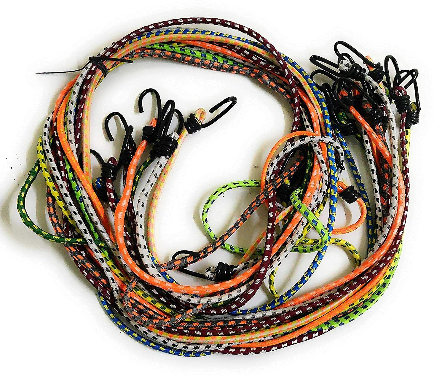 4 pcs High Stretchable Elastic Rope with Hook for Cloth Hanging Luggage 5 Feet Multicolor