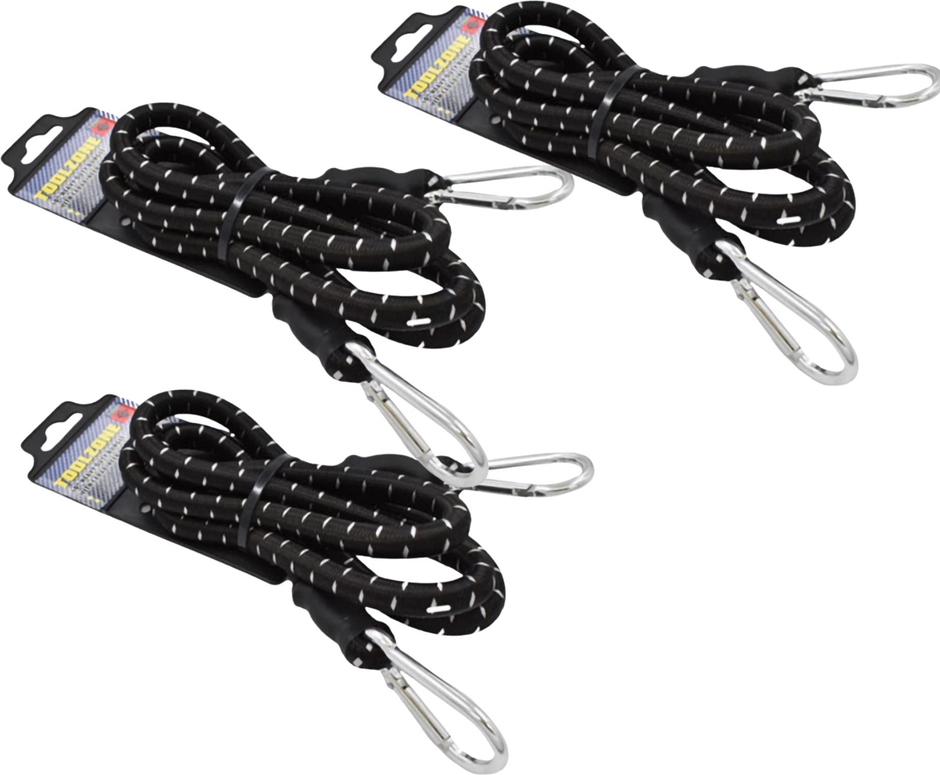 Flexible Bungee Rope 180cm/72"Inch- (Pack of 3) Black (Length: 1.8 m, ) Black-image-38
