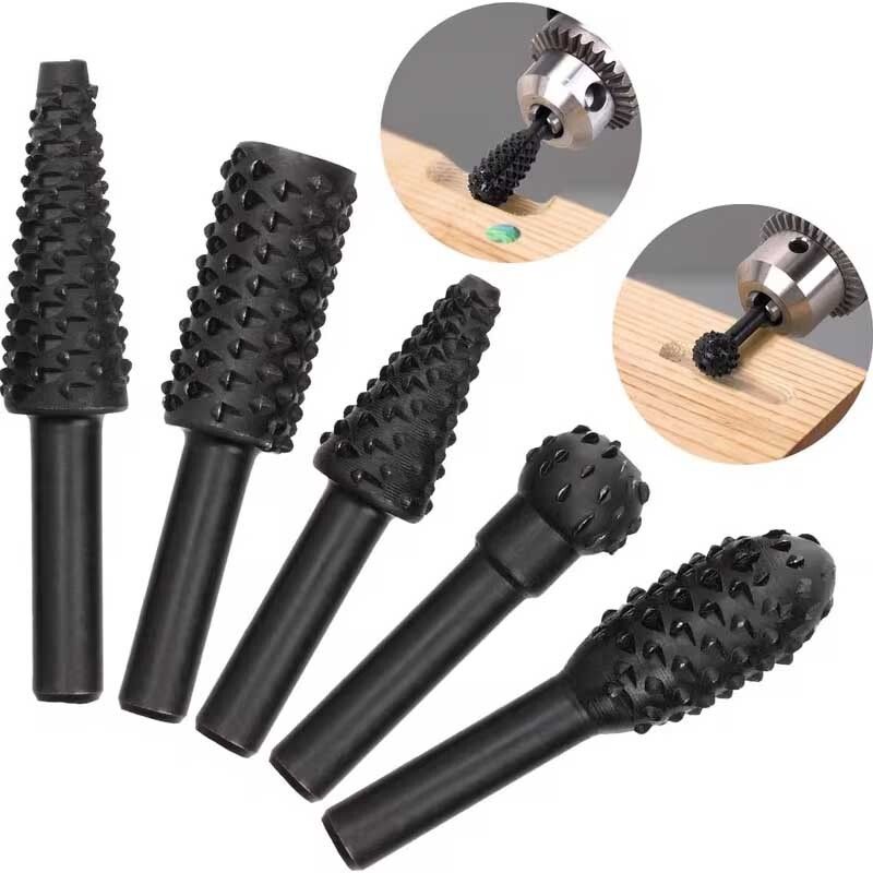 Wood Carving File Drill Bit Rotary Burr Set Rasp Drill Bit Set 1/4" Shank Rotary Bit Set-image-14