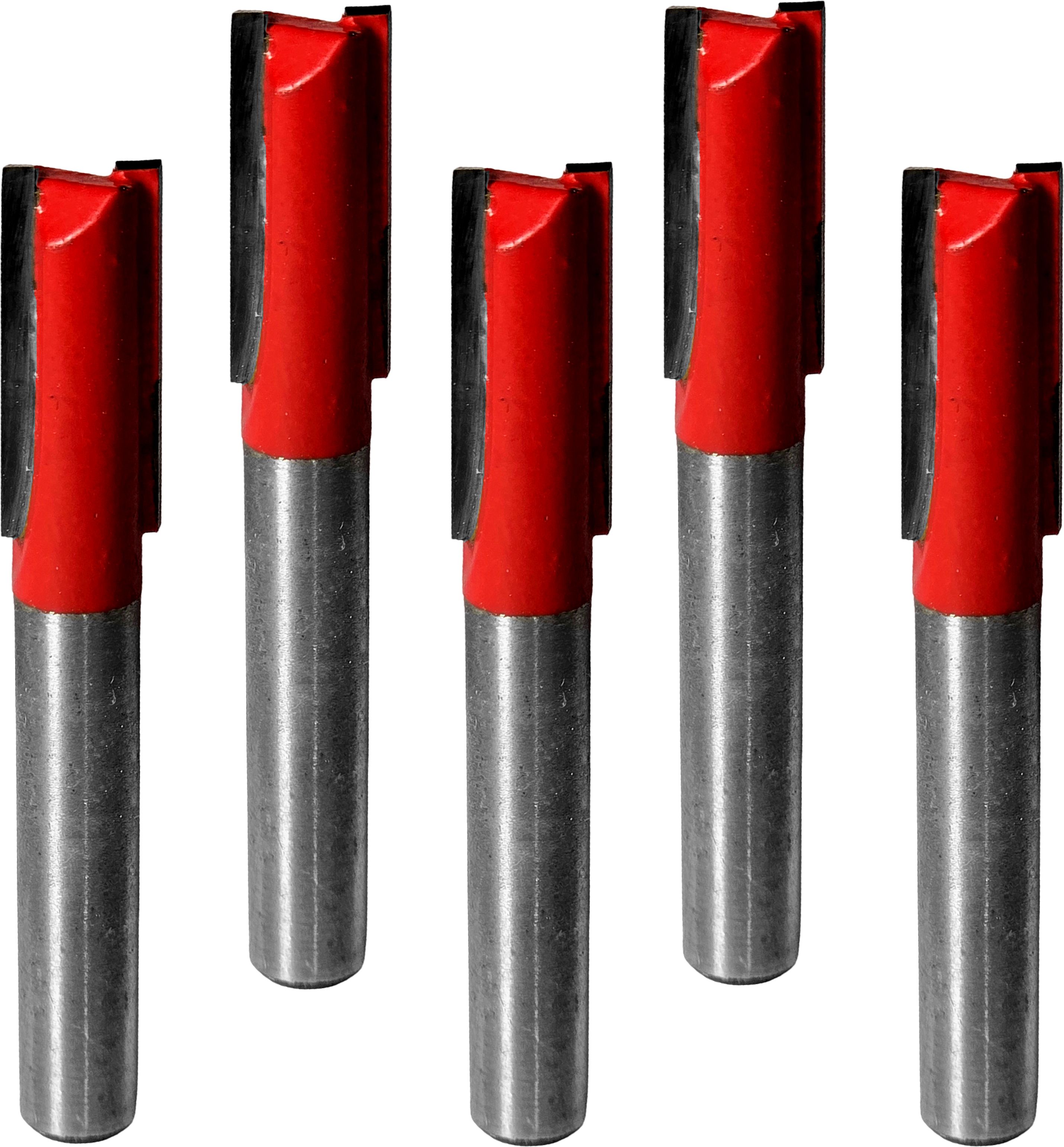 digital craft 5PC 6.35mm Shank Tungsten Carbide Router Bit Kit, 8mm Dia Edge Trimmer Bit for Woodworking, Clean Cutting, Grooving, Edge Profiling, Furniture Rotary Bit Set-picture-39