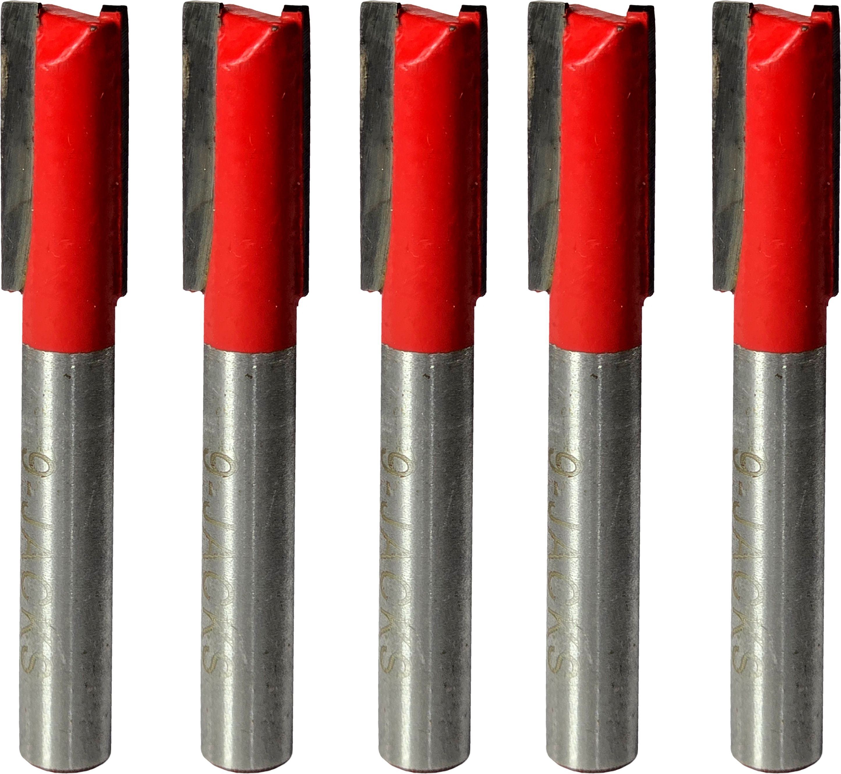 digital craft 5PC 6.35mm Shank Tungsten Carbide Router Bit Kit, 6mm Dia Edge Trimmer Bit for Woodworking, Smooth Grooving, Edge Profiling, Furniture Rotary Bit Set-picture-35