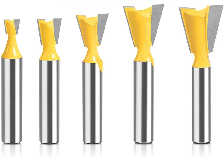 serplex Tungsten Steel Router Bit Set Router Bit Set 5 Sizes Tungsten Steel Groove Milling Cutters 14 Shank Rotary Bit Set-picture-11