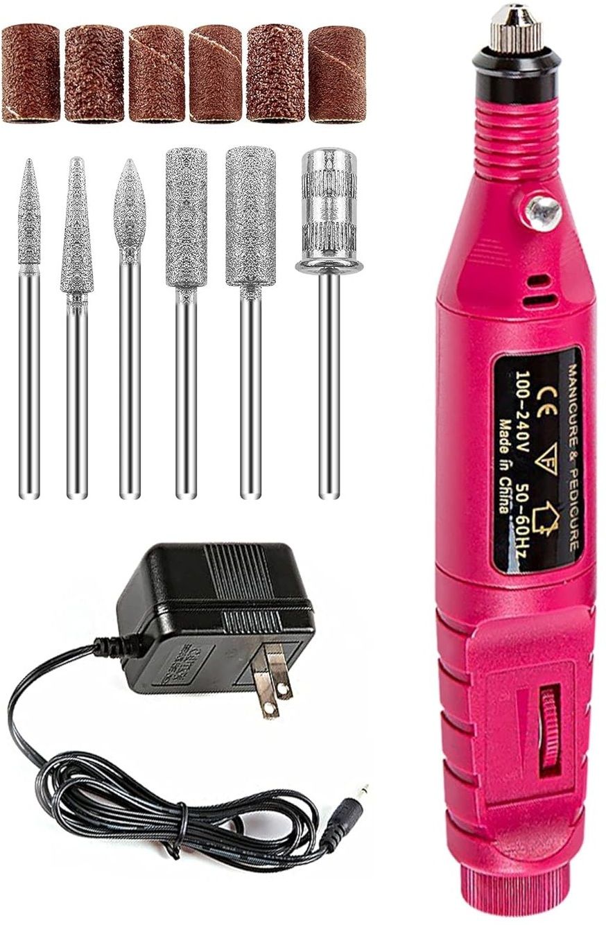Gel Remover Nail Tools,Acrylic Nail Kit,File Finger,Portable Electric Drill -T04 Professional Electric Nail Art Drill File Machine Manicure Padicure Tool Set-T04 Rotary Tool-image-1