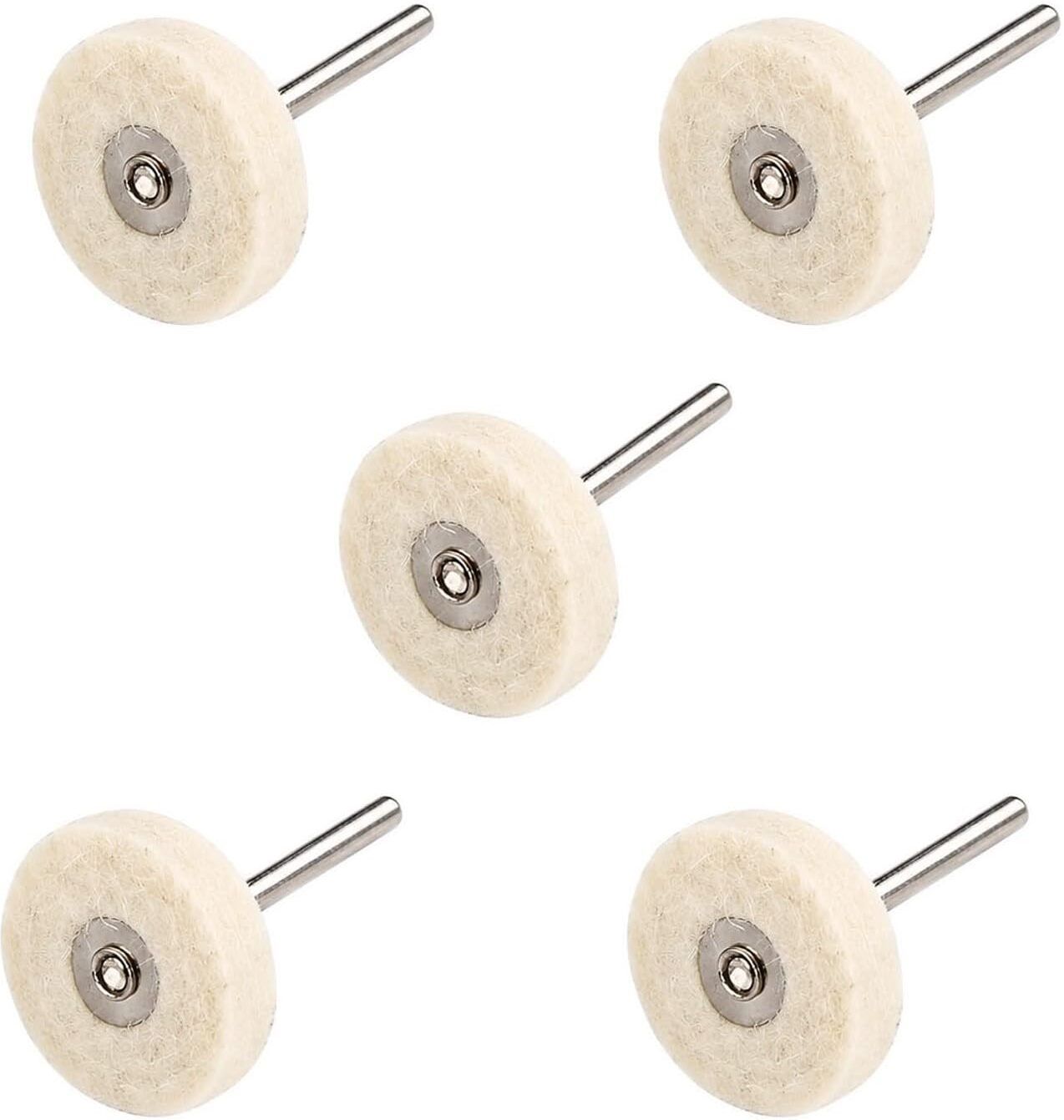inditrust 3mm Shank for Rotary Tools, Metal, Jewelry, Watch, Glass & Mirror Polishing New 5Pcs Wool Felt Polishing Wheel Set, T-Shaped Buffing Grinding Wheels Rotary Tool-picture-10