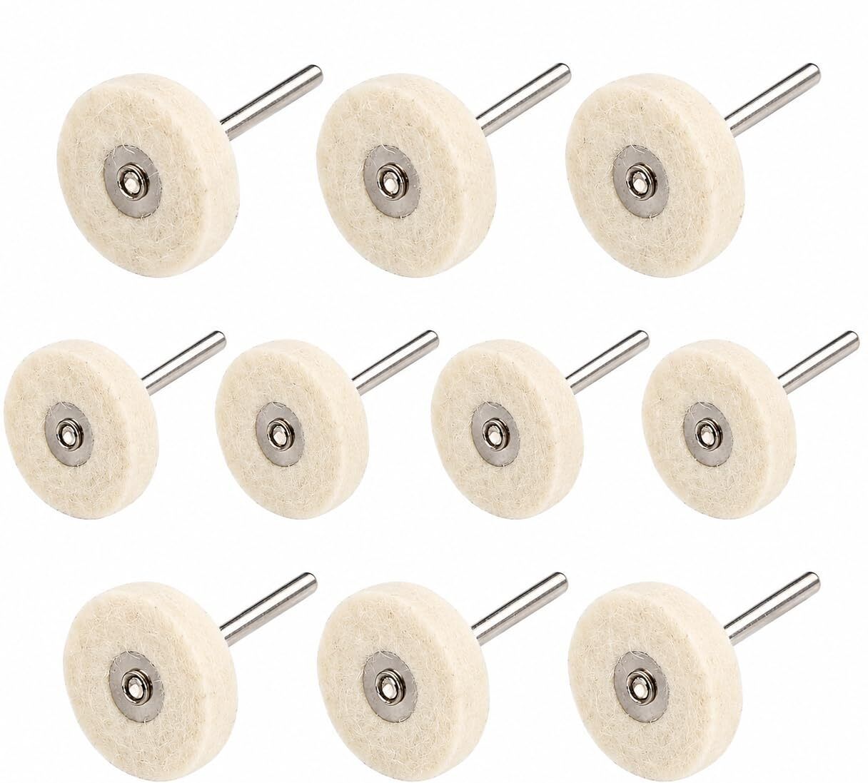 inditrust 10Pcs Wool Felt Polishing Wheel, T-Shaped Buffing Grinding Wheels with 3mm Shank 3mm Shank for Rotary Tools, Metal, Jewelry, Watch, Glass & Mirror Polishing Rotary Tool-picture-6