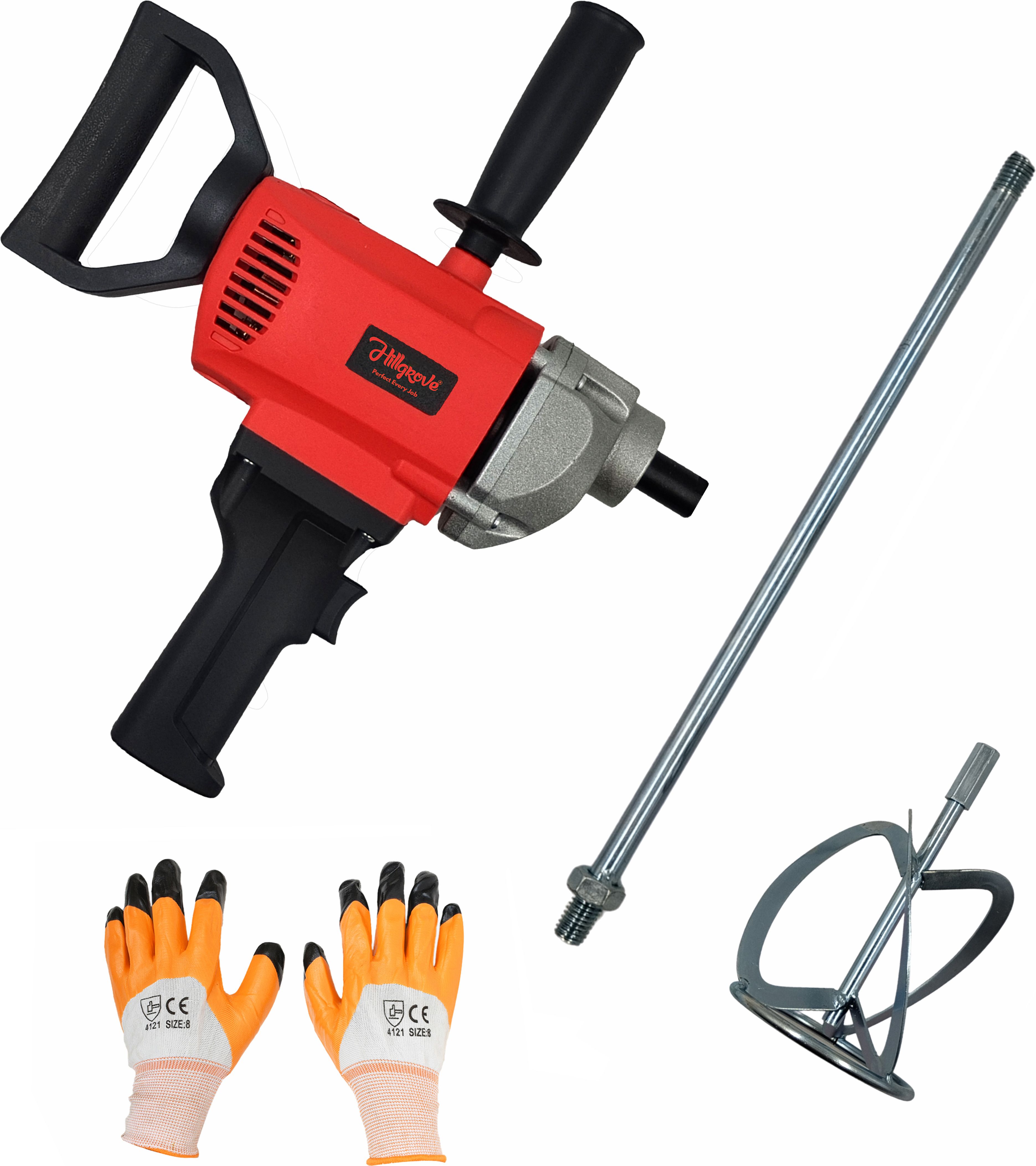 hillgrove HGCM1423M1 1100W 100% Copper Paint Wall Putty Cement Mixer Mixing Machine HGCM1423M1 Grinder Machine with Rod Rotary Tool-picture-31