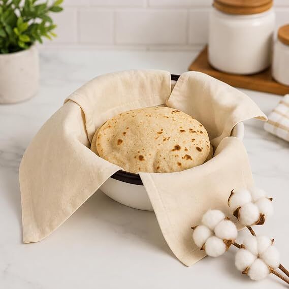 clicklance Premium Roti Keeper Cloth , Reusable Bread Storage Cover Self Design Roti Square Flap Cover-picture-38