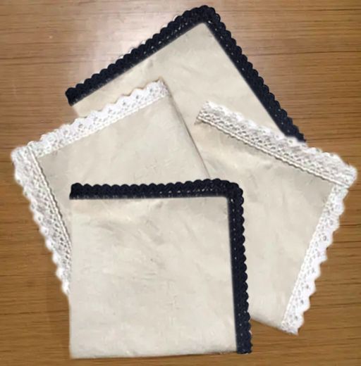 4 Pcs Roti Rumals|Muslin Cloth Self Design Roti Square Flap Cover Self Design Roti Square Flap Cover