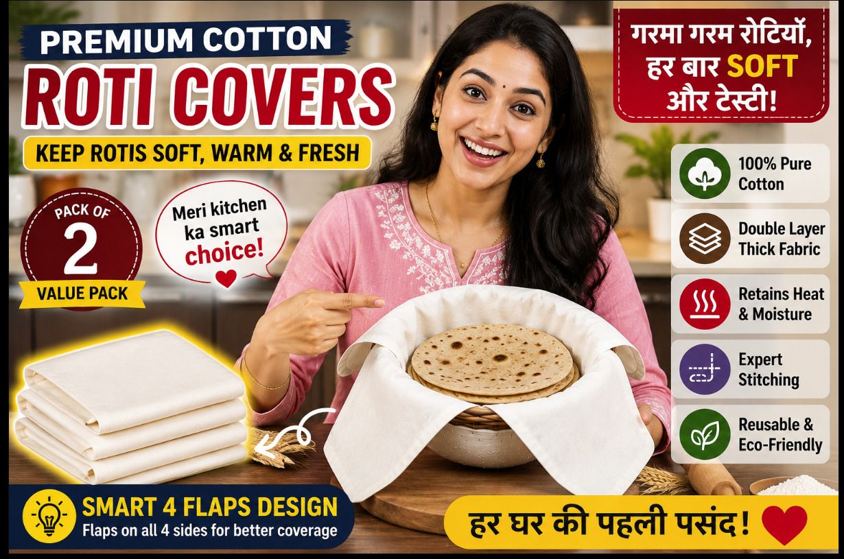 fragnis enterprise Double Layer Cotton Roti Cloth Chapati Keeper Bread Basket Cover Washable Solid Roti Square Flap Cover-picture-33