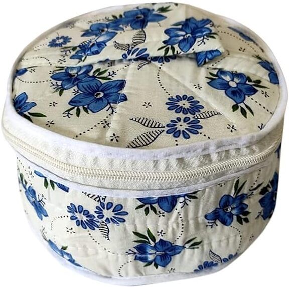jain life Cotton Roti and Chapati Cover with Round Zip Opening Floral Print Roti Round Flap Cover-picture-10