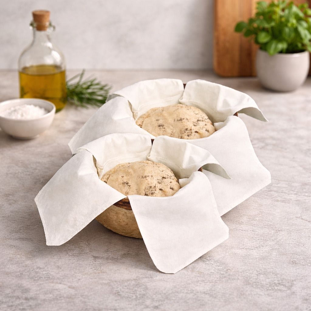 livly Premium Cotton Roti Cloth for Hot Chapati | Double Layer 300 GSM Self Design Roti Square Flap Cover-picture-26