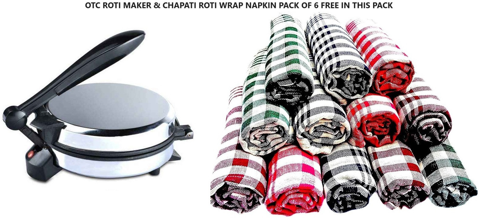 otc Combo Of Free ||Roti Napkin ||6 Pcs In This Pack||EO-5 Roti and Khakra Maker image 1