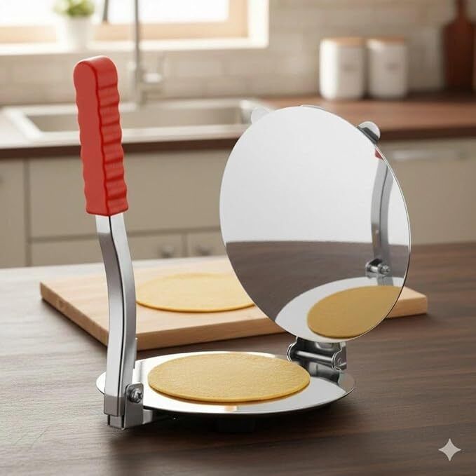 enterprisemira Puri Maker Stainless Steel Press Manual Roti Chapati Pres Heavy Duty Roti and Khakra Maker-picture-21
