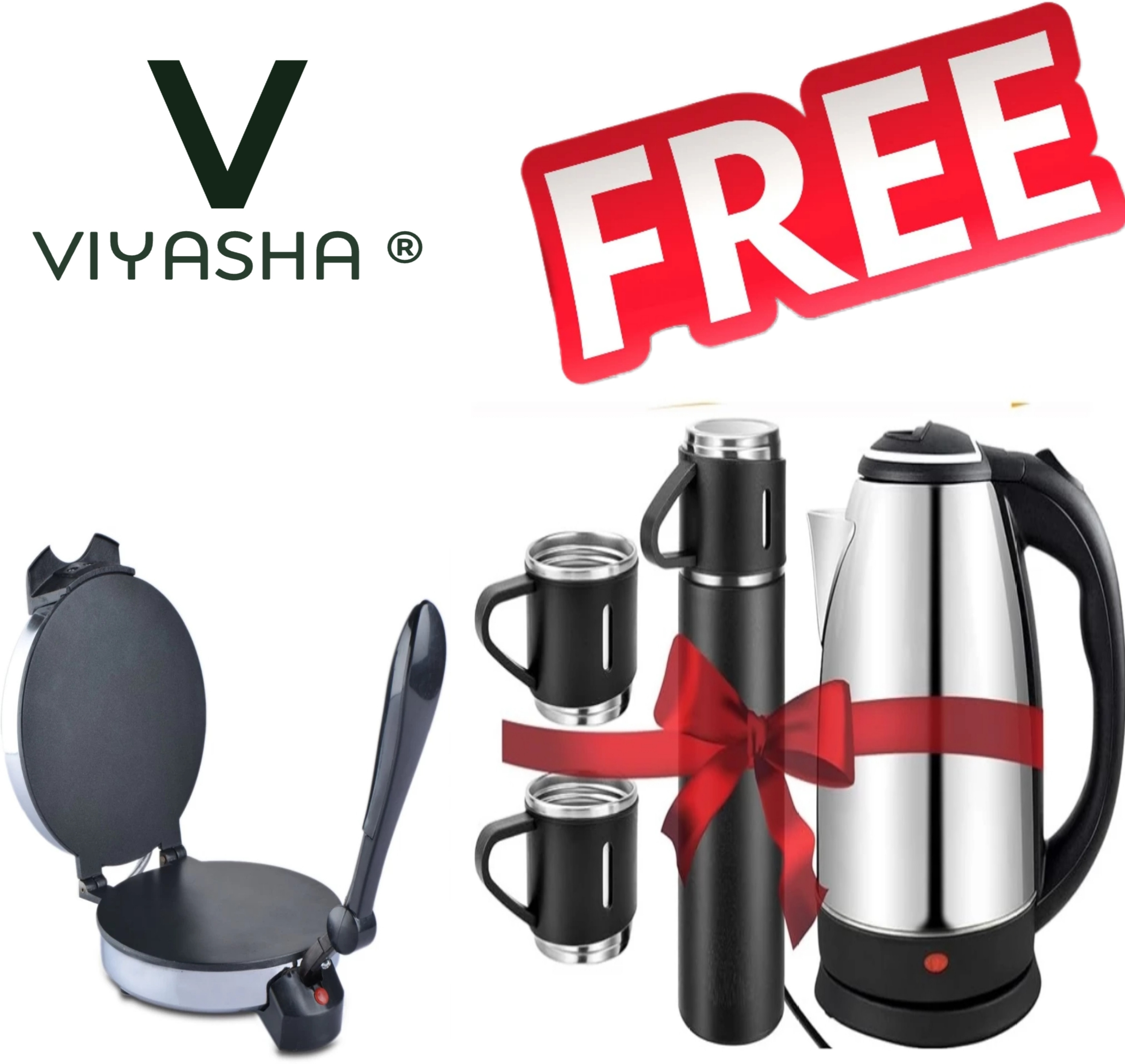 viyasha ®Indian Chapati Roti/Maker Free Bottle Cup set Model WE Roti and Khakra Maker image 1
