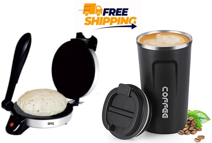 otc Combo Of Free Temperature Coffee Mug In This Non Stick Electric CF-4 Roti and Khakra Maker image 1