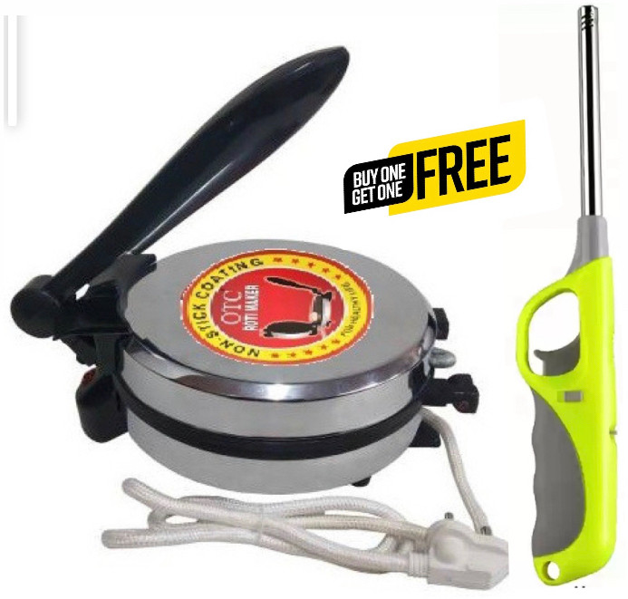 otc Combo Of Free Gun Gas Lighter in This Pack & Non Stick Electric WT-1 Roti and Khakra Maker image 1