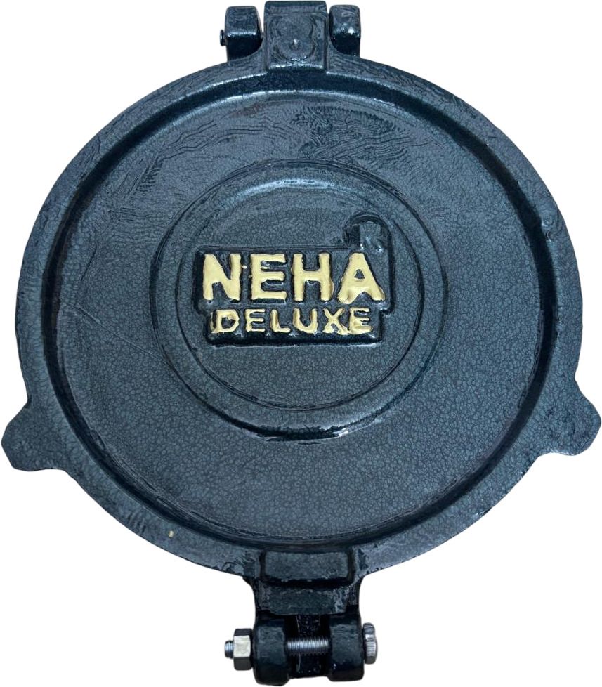 neha 8.5'' Cast Iron Puri Maker Press Durable Heavy Duty Construction Multi-Purpose Roti and Khakra Maker-picture-2