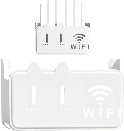 FAST MART Universal Self-Adhesive WiFi Storage Box, Router Holder Case Wall Mount Mesh Router 5 GHz 0 Mbps Wifi Speed NA Internal & External Antenna NA