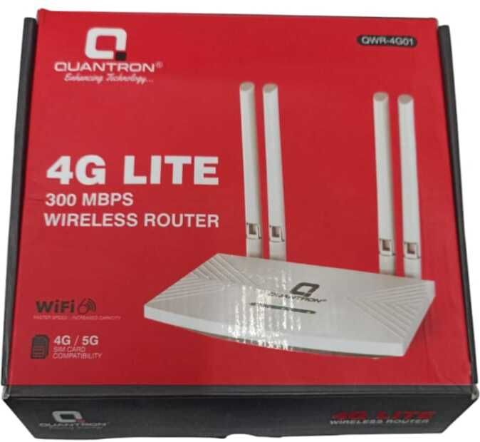 Quantron QWR-4G01, 4G/5G SIM COMPATIBLE WIRLESS WIFI 300 MBPS ROUTER. Router 2.4 GHz 300 Mbps Wifi Speed Single Band Internal & External Antenna NA-image-6