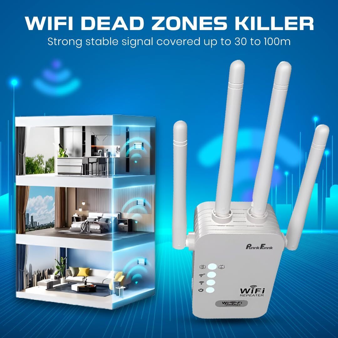 Cokoeye 300Mbps WiFi Repeater 2.4GHz Wireless Range Extender with 4 Antennas WiFi Range Extender 2.4 GHz 300 Mbps Wifi Speed Single Band Internal Antenna Ethernet (Cable Broadband)-image-36
