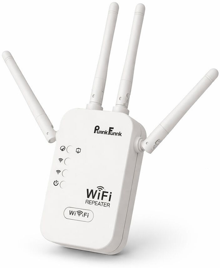 PunnkFunnk Repeater WiFi Range Extender 2.4 GHz 300 Mbps Wifi Speed Dual Band External Antenna Ethernet (Cable Broadband)