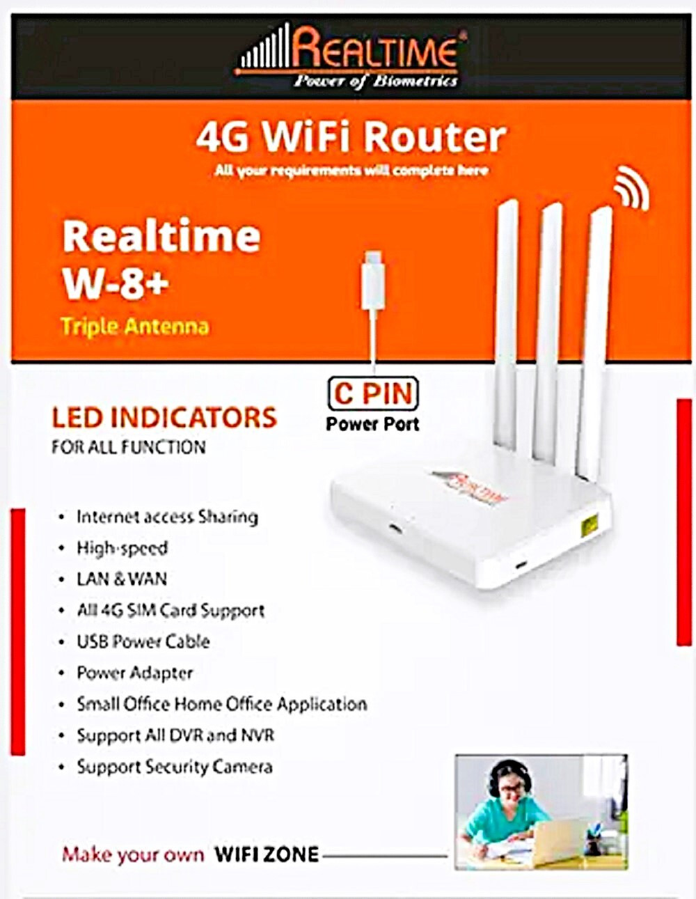 Realtime Router 4G/5G Router 2.4 GHz 100 Mbps Wifi Speed Single Band Internal & External Antenna MiFi (Sim Based) image 1