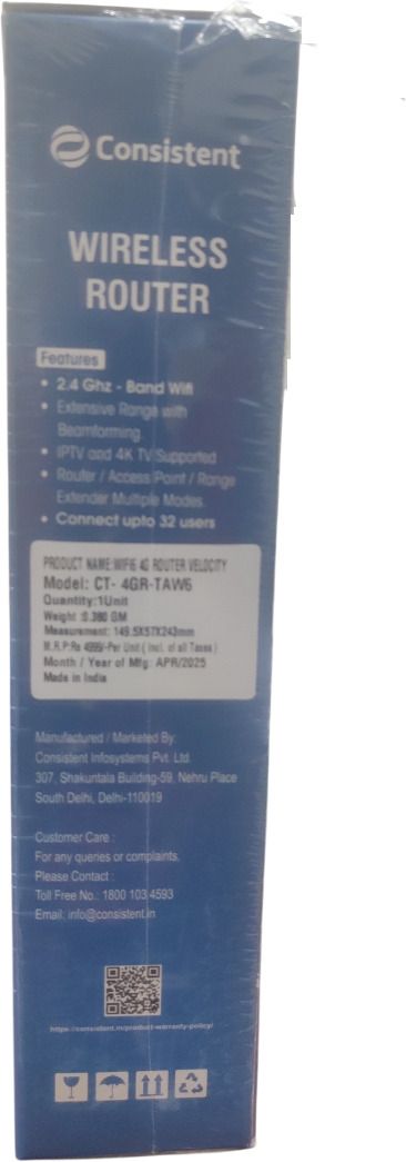 Consistent CT-4GR -TAW6 4G Router 2.4 GHz 300 Mbps Wifi Speed Single Band External Antenna MiFi (Sim Based)-image-41