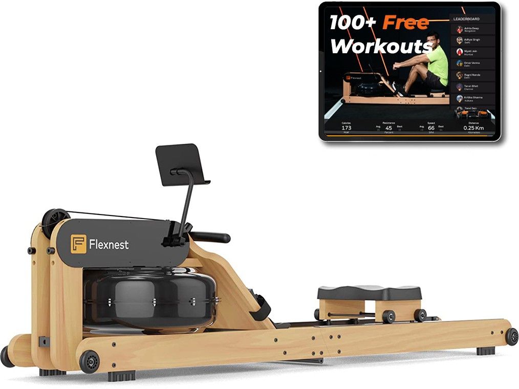 Flexrower+|Classes from Trainers & Virtual Site On App Bluetooth Enabled Water Rowing Machine