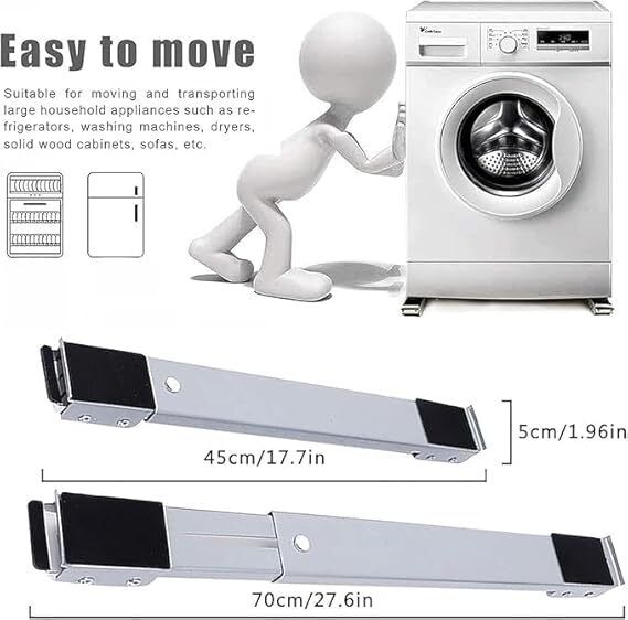 Washing Machine Stand Movable Adjustable Base – Universal Refrigerator Stand Rowing Machine