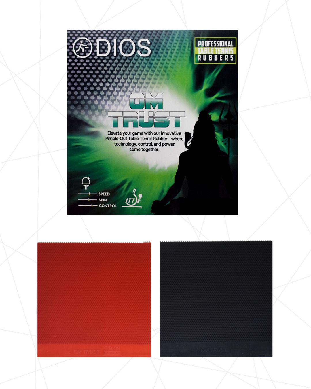 OM Trust Pimple Out Defensive Rubber 1.5 mm Table Tennis Rubber-image-26