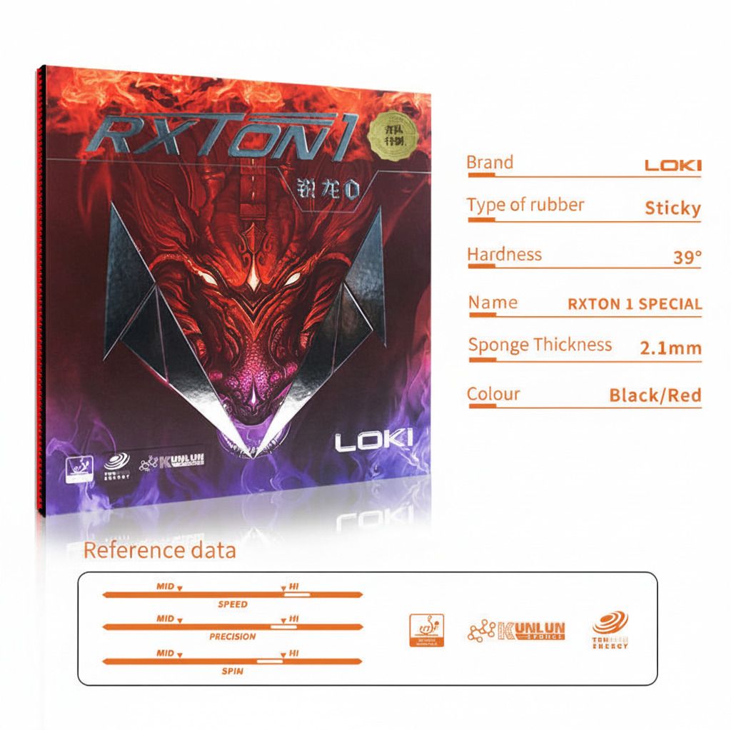loki RXTON 1 Tacky Table Tennis Rubber | High Spin | TTFI Cert 2.1 mm Table Tennis Rubber-picture-12