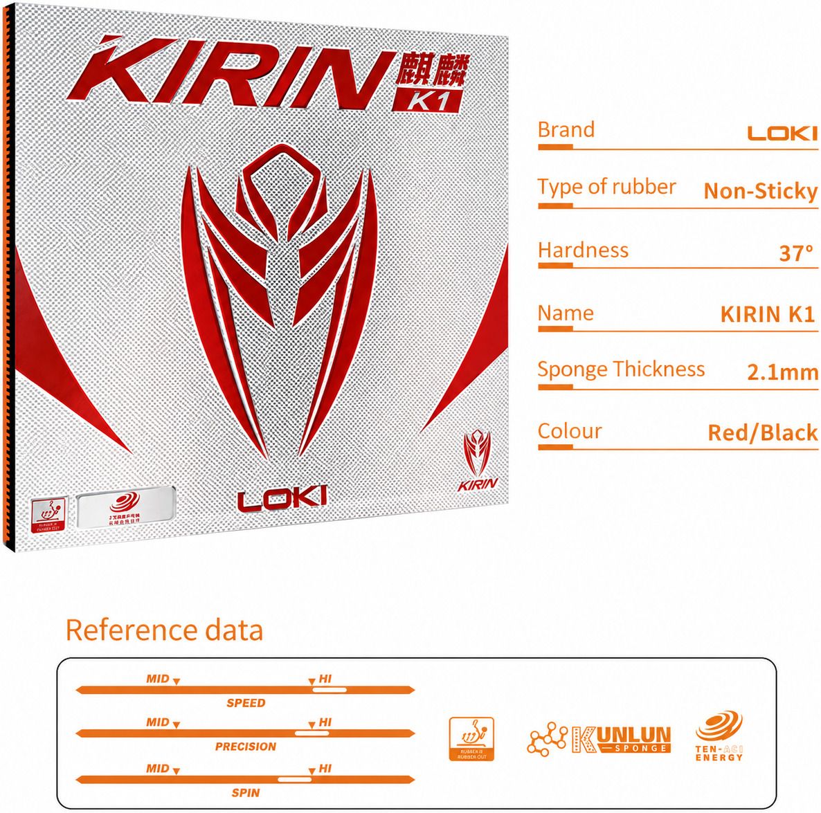 Kirin K1 Table Tennis Rubber High Spin High Speed Offensive ITTF Certified 2.1 mm Table Tennis Rubber-image-6