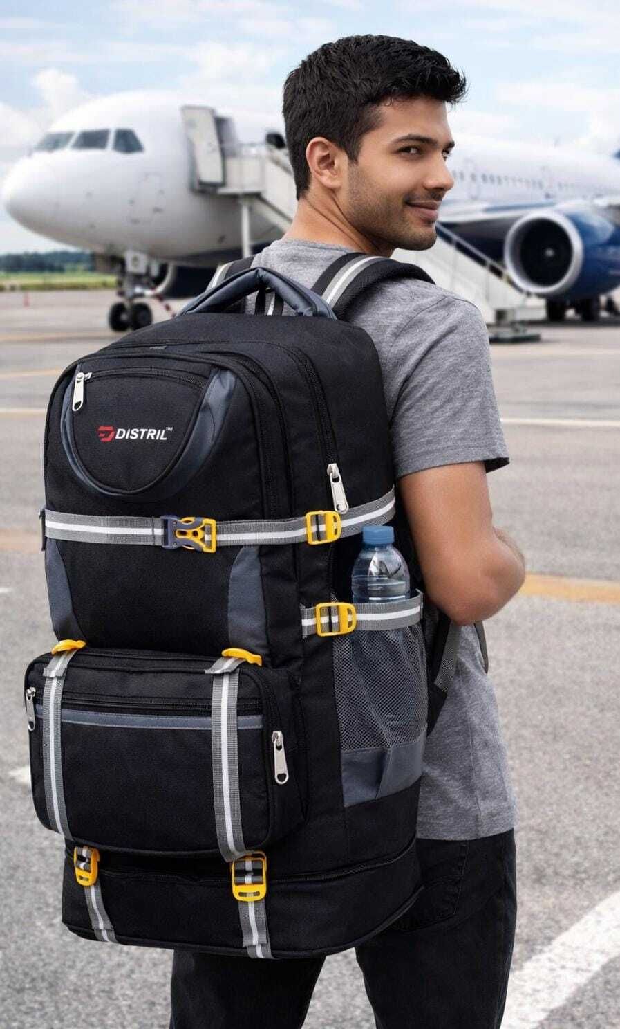 black backpack Rucksack - 65 L-image-9