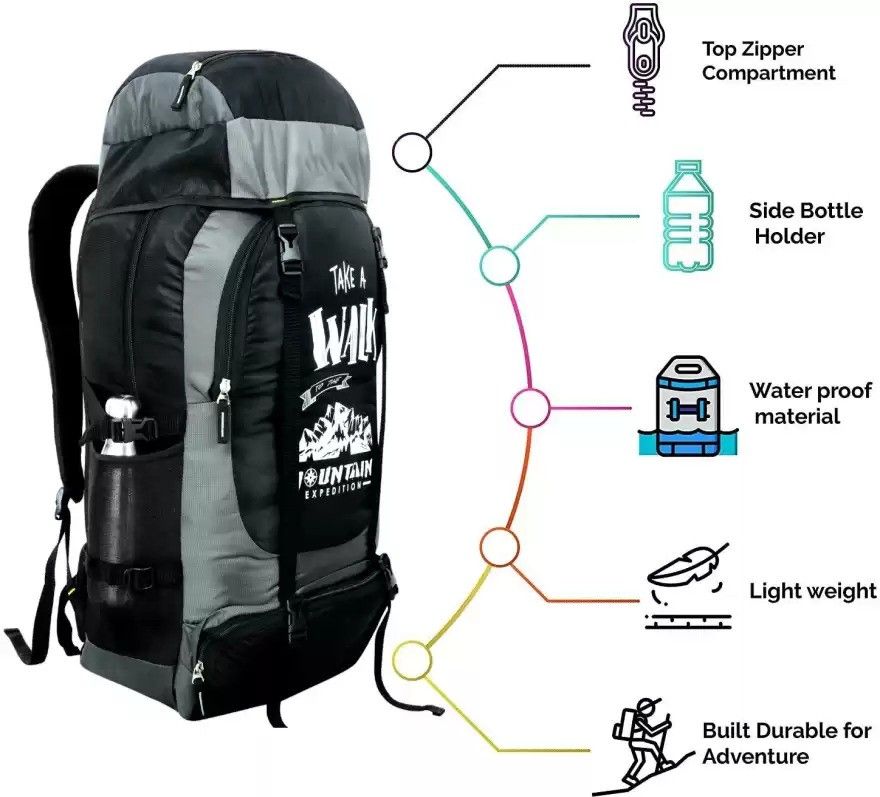 Rucksack bag/tourist bag/backpack for hiking, trekking,camping/Rucksack Rucksack - 70 L-image-15