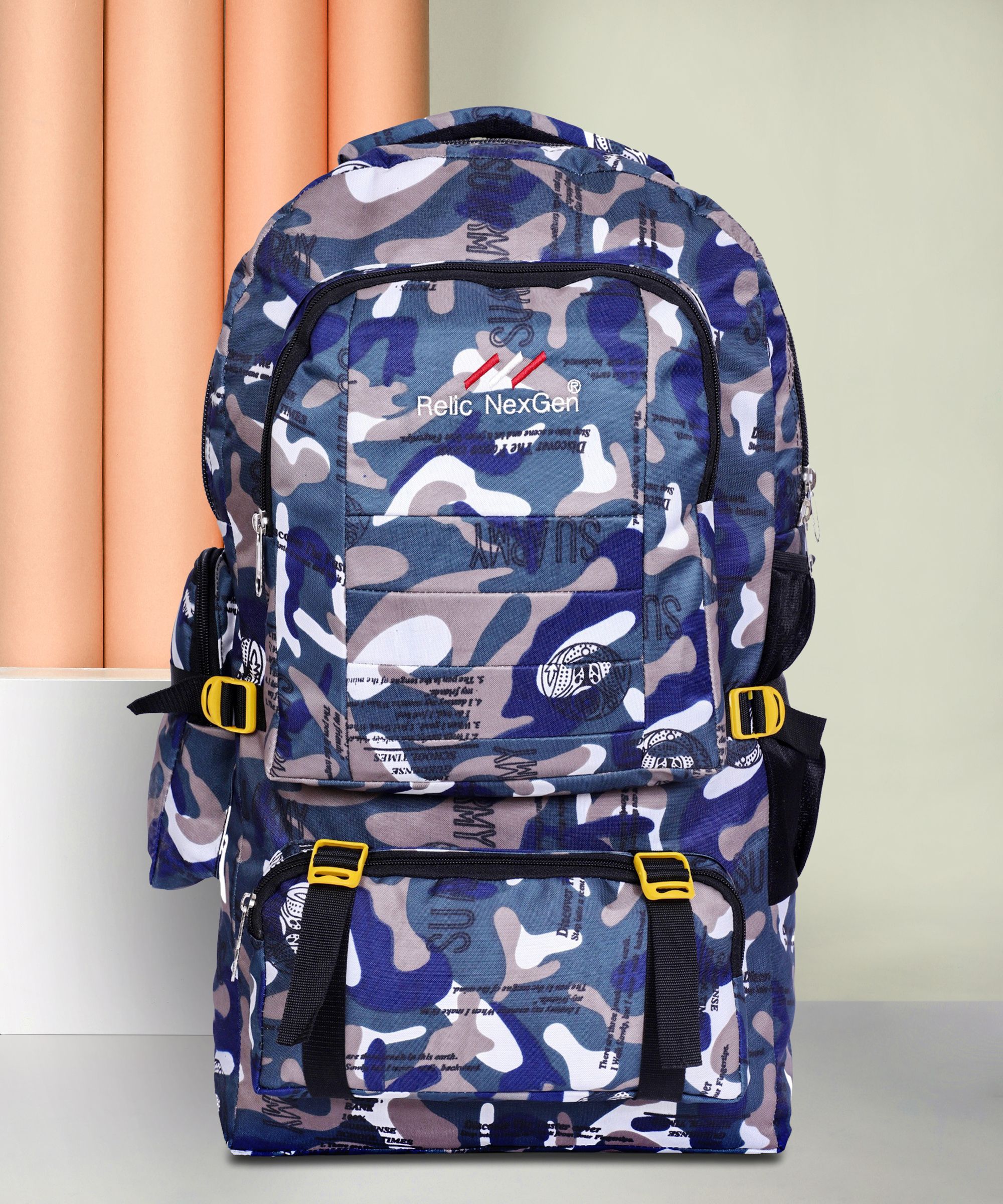 Military Print Backpack Hiking Bag Trekking Bag for Men Women Rucksack- 55 L-image-32