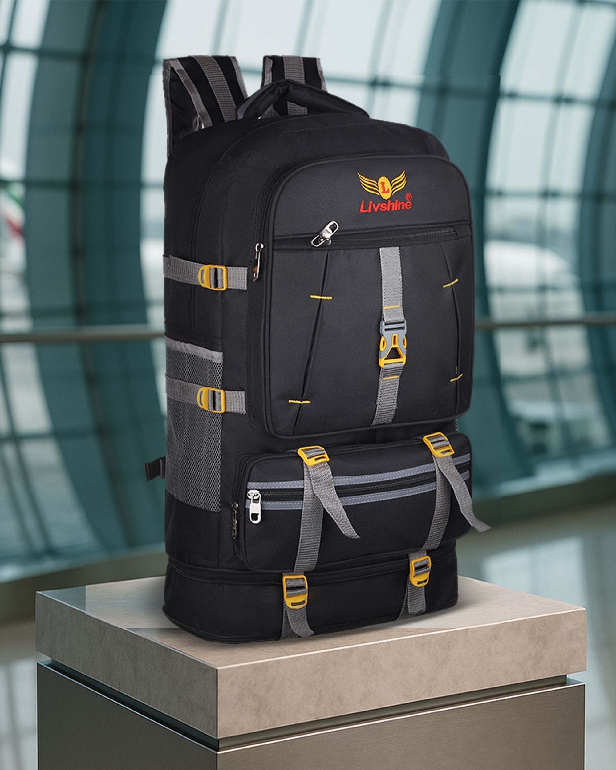 Rucksack For Hiking Trekking And Travel - Unisex Rucksack - 60 L (Black) Rucksack - 60 L-image-27