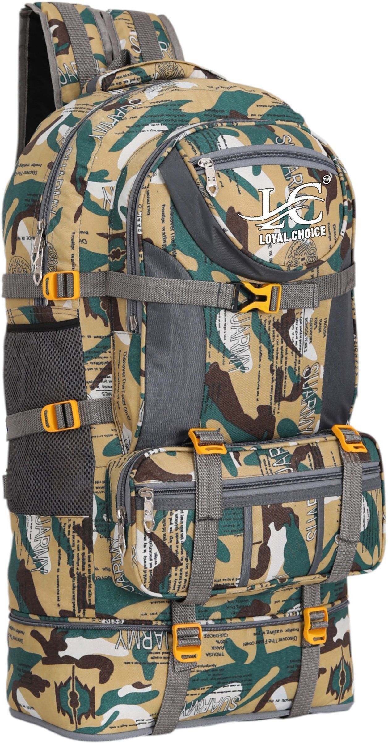 Military Print Backpack Hiking Bag Trekking Bag for Men & Women Rucksack Rucksack - 70 L-image-22