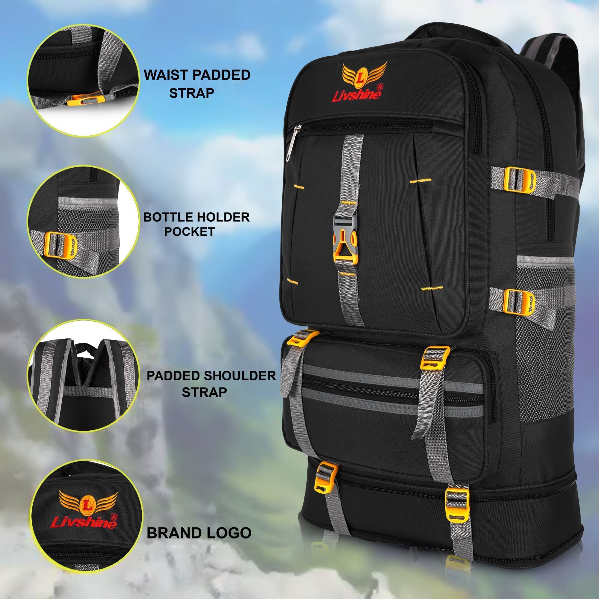 Tripole Colonel Metal Frame Rucksack Rucksack - 55 L-image-33